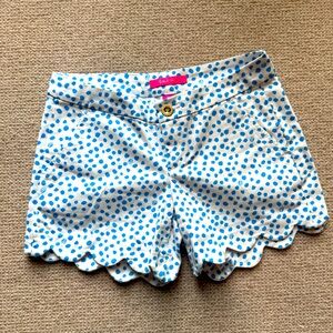 J Crew Buttercup Scalloped Shorts Scalloped Short in Zanzibar Blue Size 2
